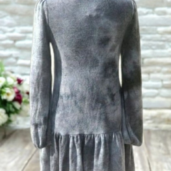 Ultra Flirt Tie Dye Short Drop Waist Sweater Dress Size Small Charcoal - Picture 4 of 10